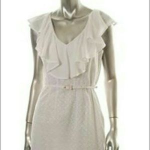Chequer White Eyelet Dress NWT
